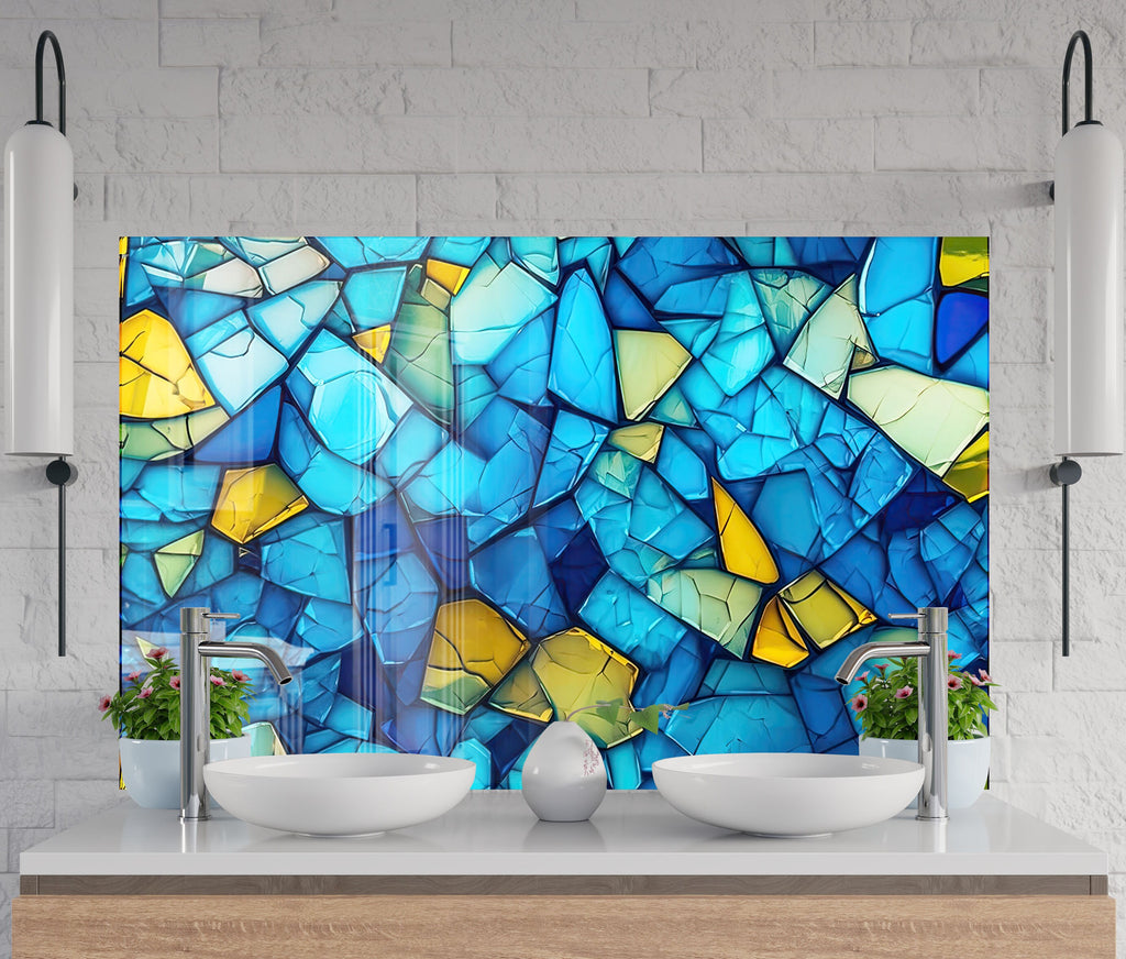 Blue Crystal - Glass Kitchen Backsplash-BacksplashArtworks