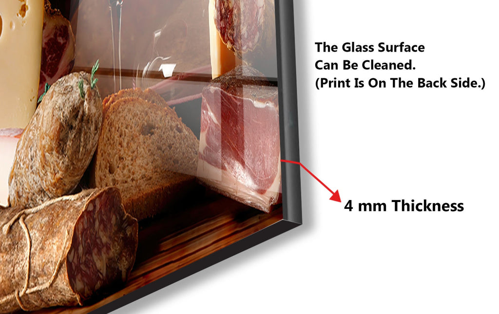 Wine & Cheese Glass Kitchen Backsplash – Gourmet Charcuterie Design-BacksplashArtworks