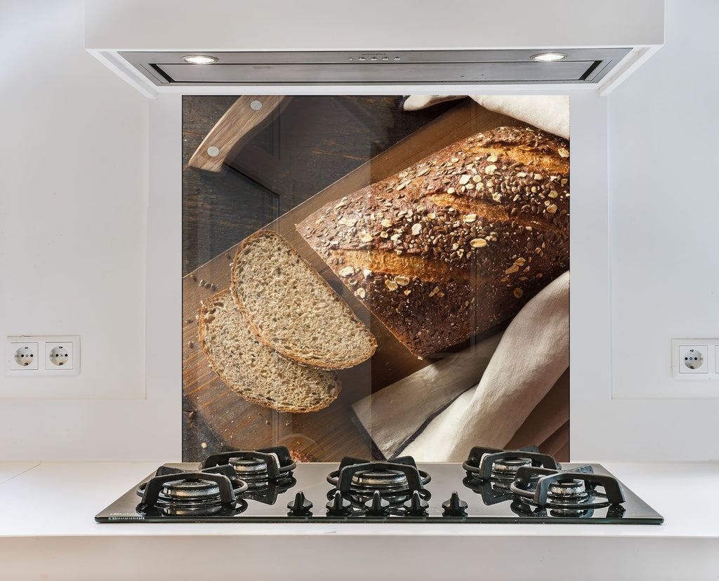 Rustic Whole Grain Bread Wall Art – Tempered Glass Kitchen Backsplash-BacksplashArtworks
