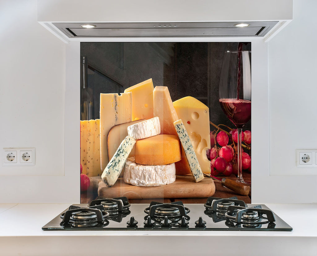 Luxury Cheese & Wine - Glass Kitchen Backsplash-BacksplashArtworks