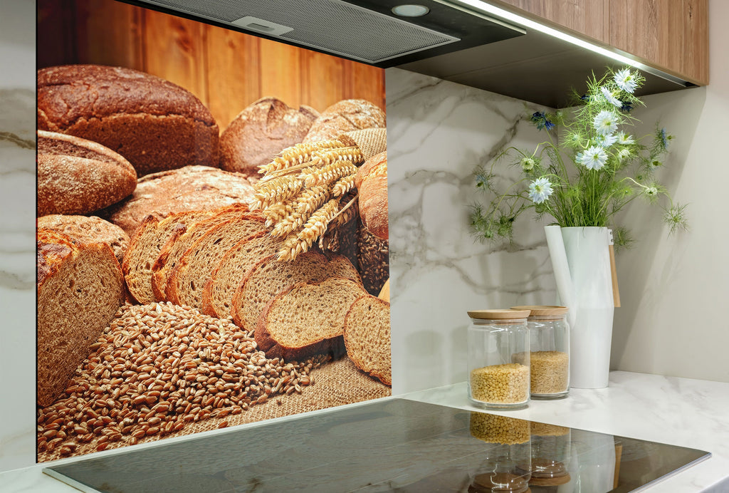 Rustic Artisan Bread – Tempered Glass Kitchen Backsplash-BacksplashArtworks
