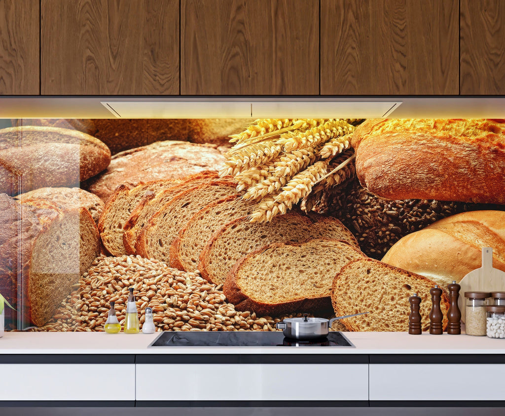Rustic Artisan Bread – Tempered Glass Kitchen Backsplash-BacksplashArtworks