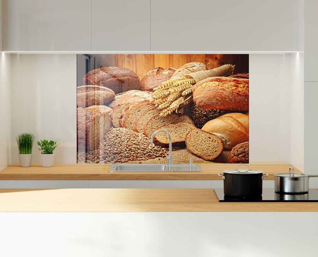Rustic Artisan Bread – Tempered Glass Kitchen Backsplash-BacksplashArtworks