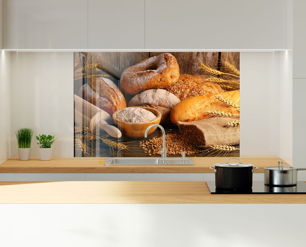 Rustic Bread - Glass Kitchen Backsplash-BacksplashArtworks