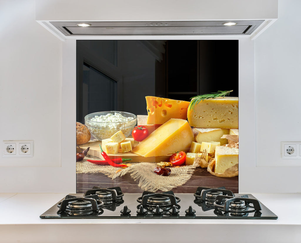 Gourmet Cheese Selection – Glass Kitchen Backsplash-BacksplashArtworks