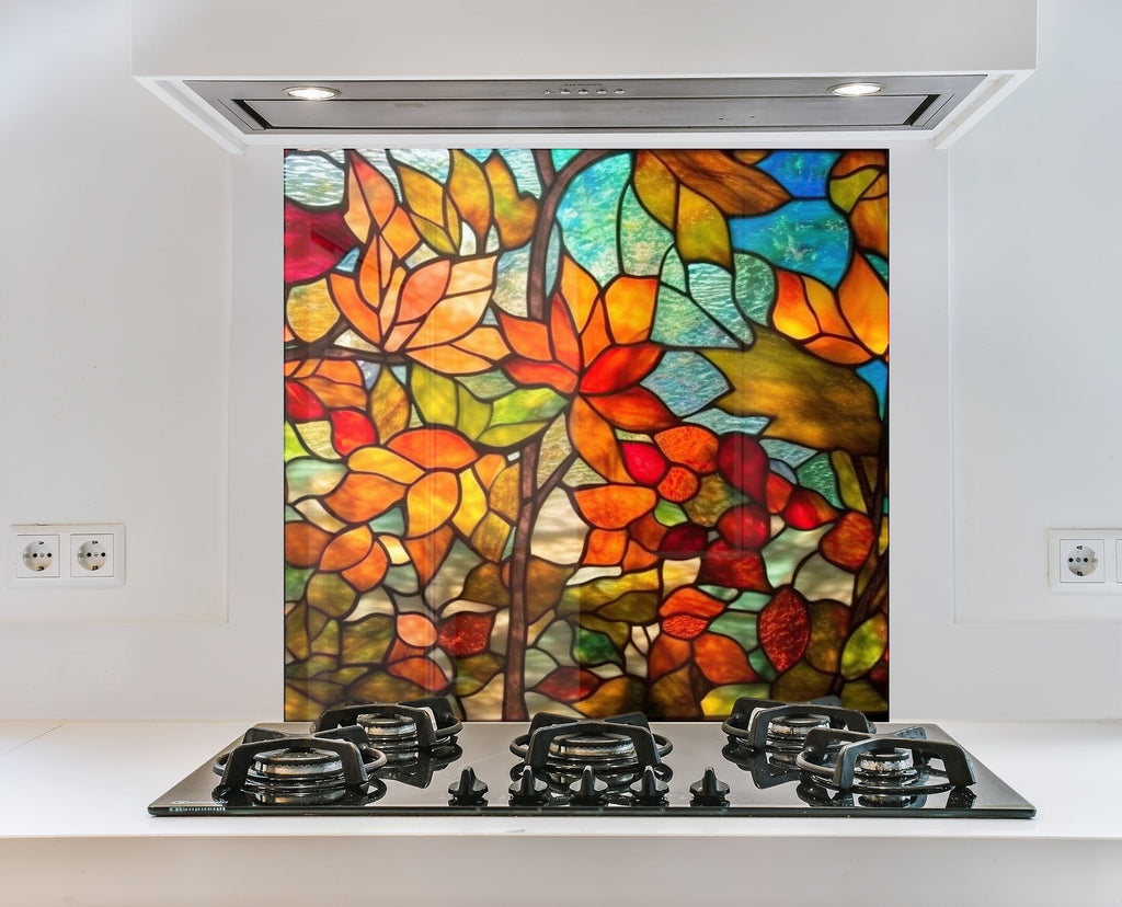 Autumn Stained - Glass Kitchen Backsplash-BacksplashArtworks
