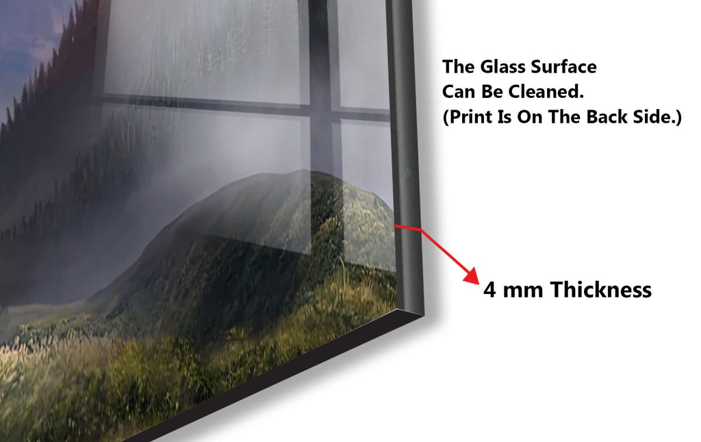 Majestic Mountain Scenery - Glass Kitchen Backsplash-BacksplashArtworks