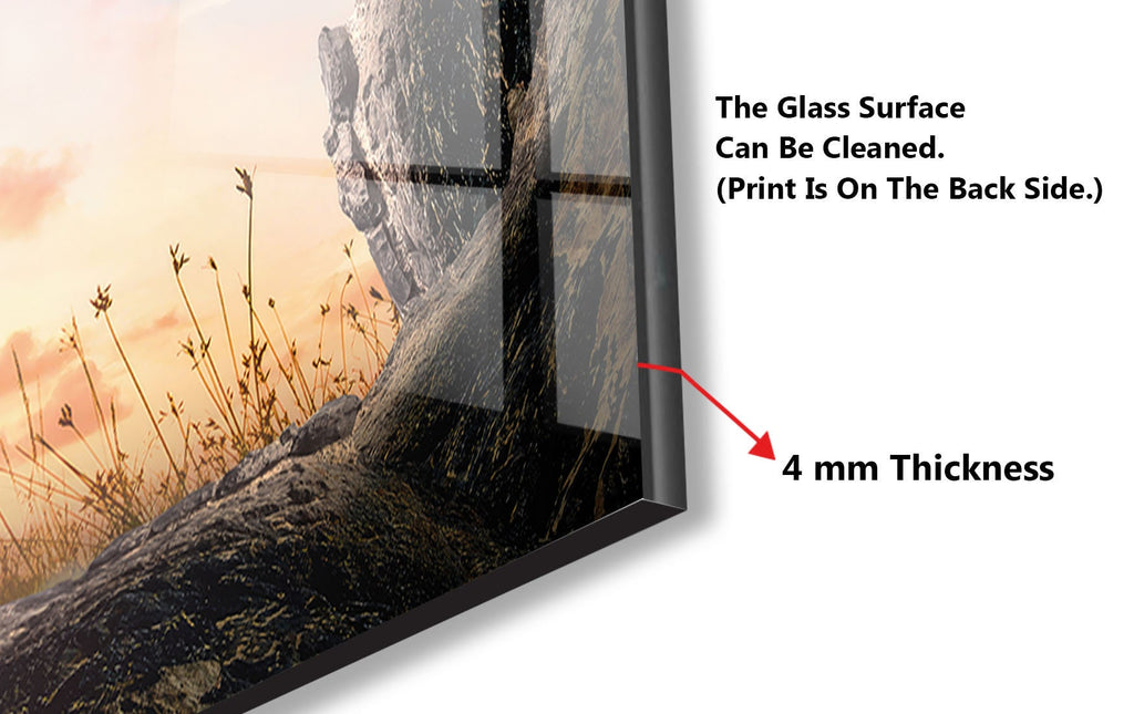 Golden Sunset View - Glass Kitchen Backsplash-BacksplashArtworks
