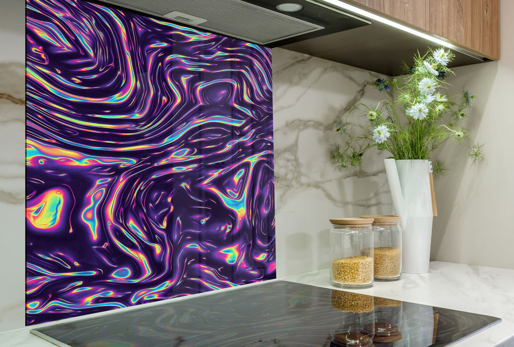 Abstract Tempered Glass Backsplash-BacksplashArtworks