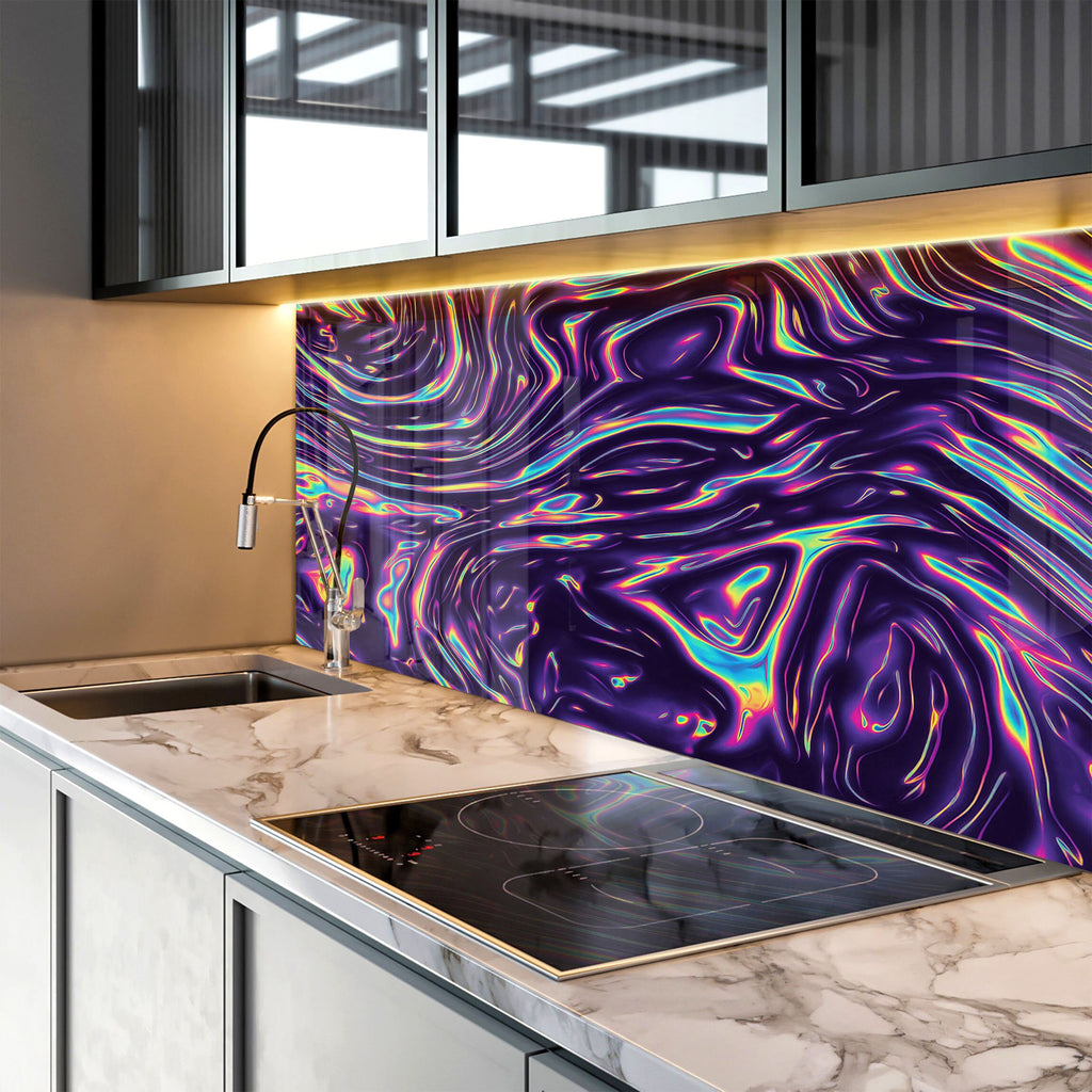 Abstract Tempered Glass Backsplash-BacksplashArtworks