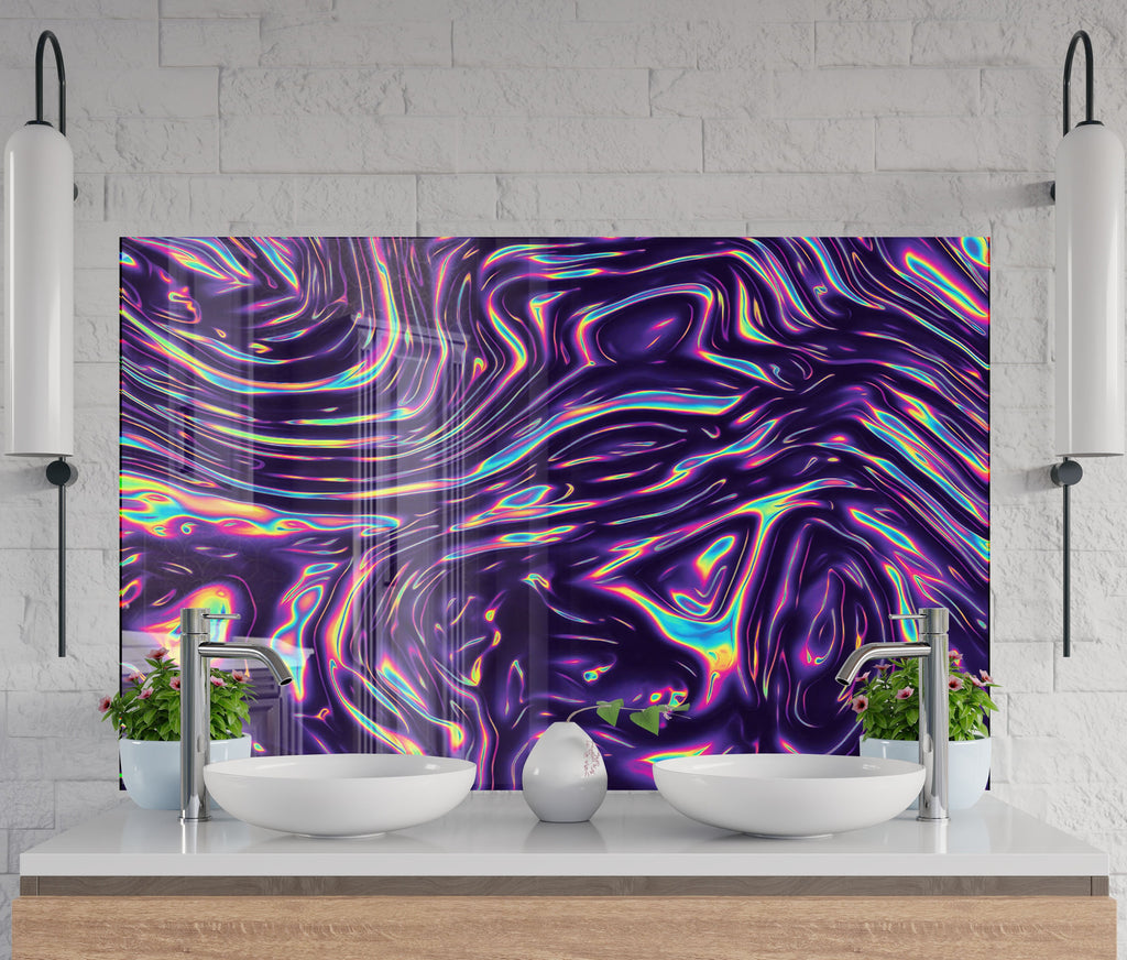 Abstract Tempered Glass Backsplash-BacksplashArtworks
