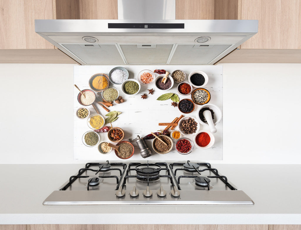 Spice Harmony Wall Art - Tempered Glass Kitchen Backsplash-BacksplashArtworks
