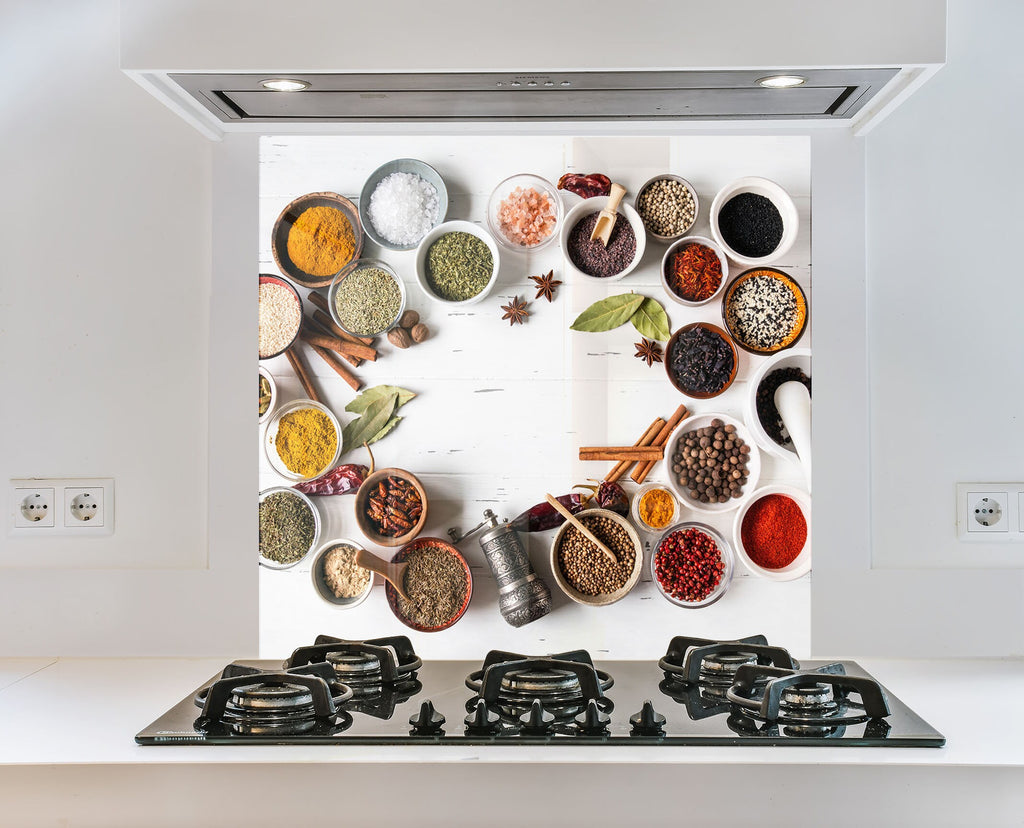 Spice Harmony Wall Art - Tempered Glass Kitchen Backsplash-BacksplashArtworks