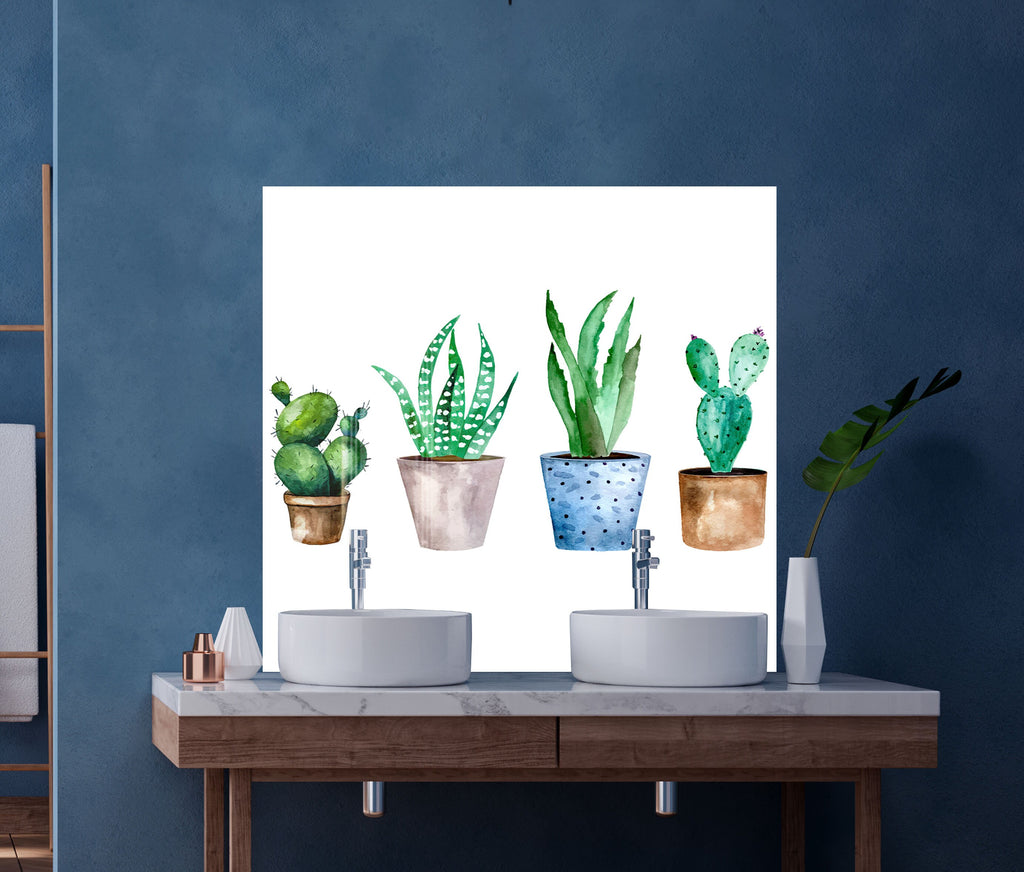 Cactus Tempered Glass Backsplash-BacksplashArtworks