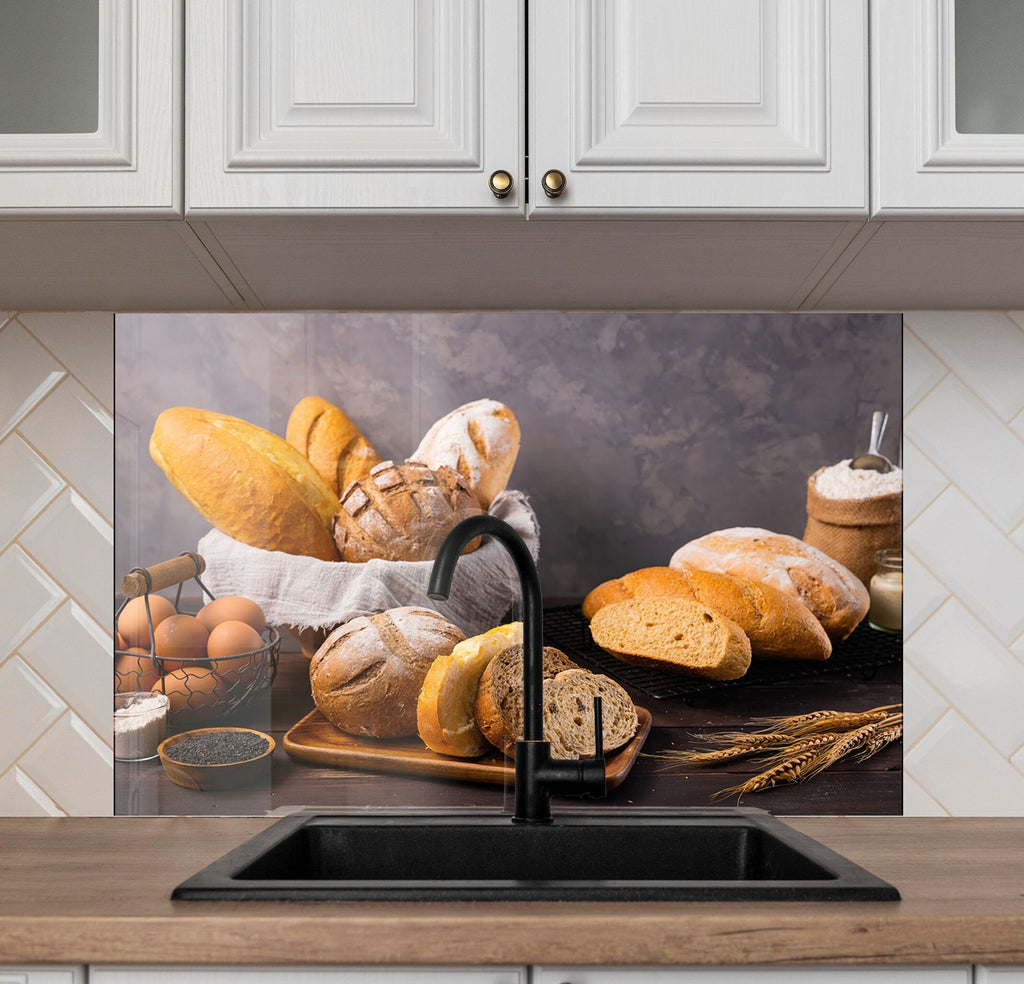 Rustic Bakery Bread – Glass Kitchen Backsplash-BacksplashArtworks