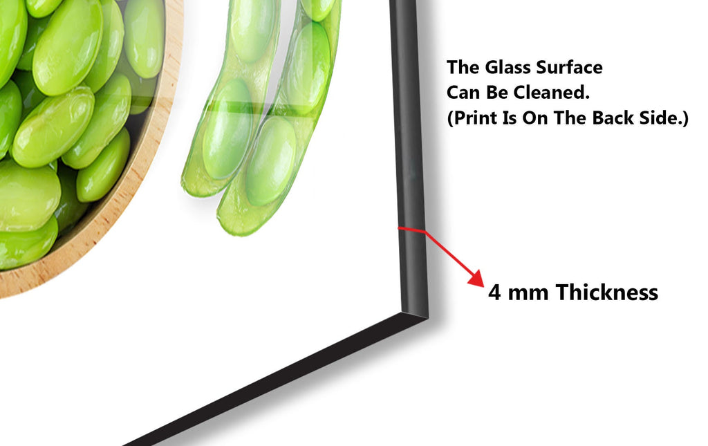 Fresh Green Edamame Glass Kitchen Backsplash – Healthy Vegetable Design-BacksplashArtworks