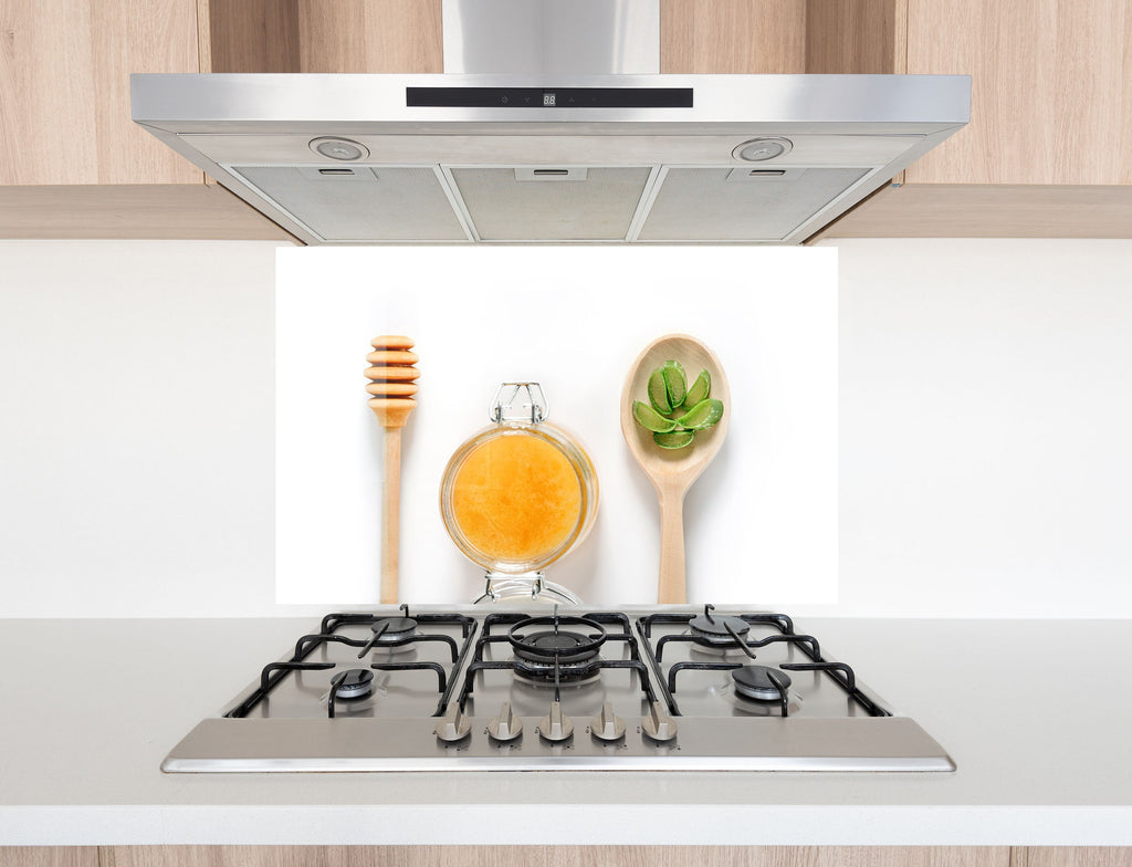 Minimalist Honey & Lime - Glass Kitchen Backsplash-BacksplashArtworks