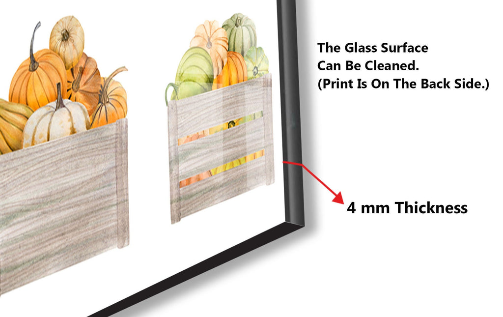 Pumpkin Harvest Glass Kitchen Backsplash – Fall Vegetable Design-BacksplashArtworks