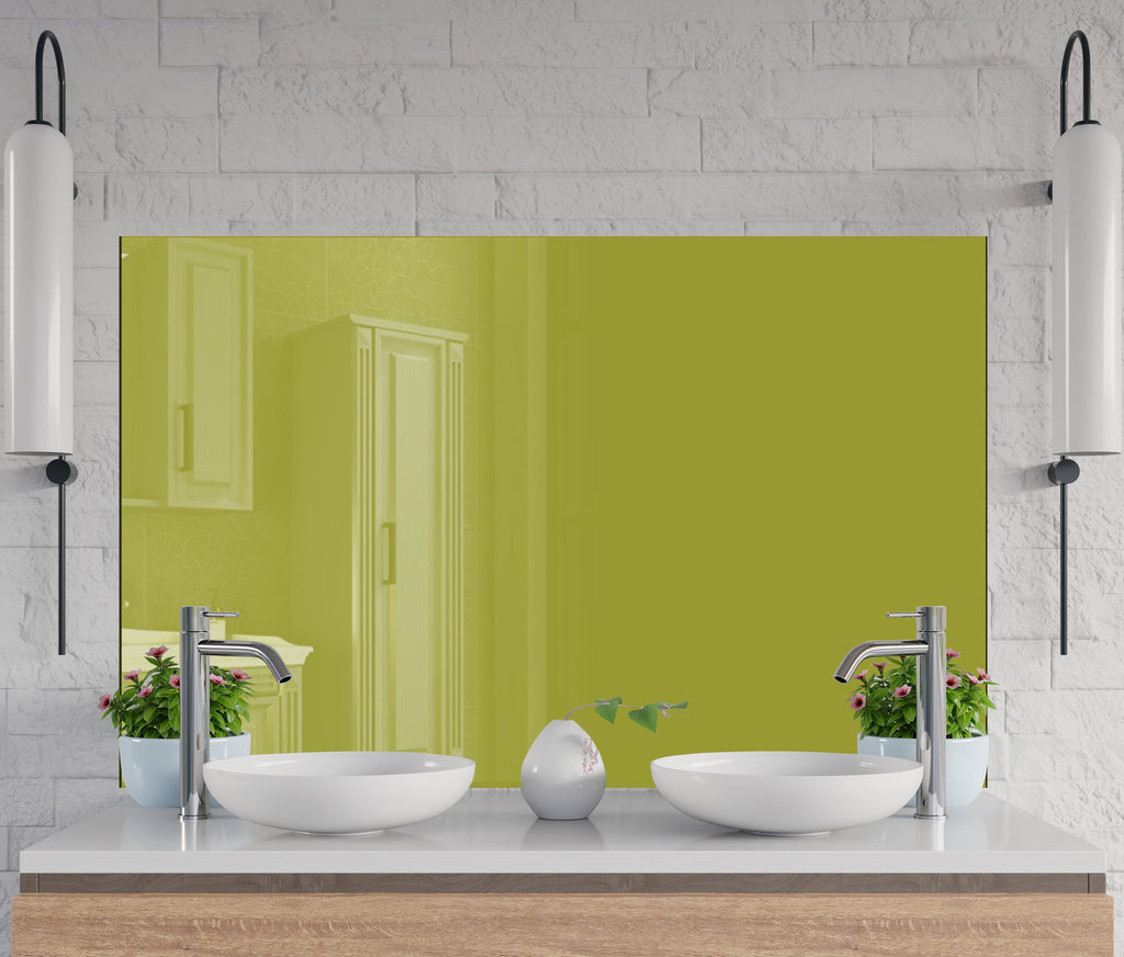 Olive - Tempered Glass Kitchen Backsplash-BacksplashArtworks