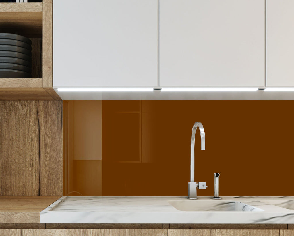Walnut - Tempered Glass Kitchen Backsplash-BacksplashArtworks