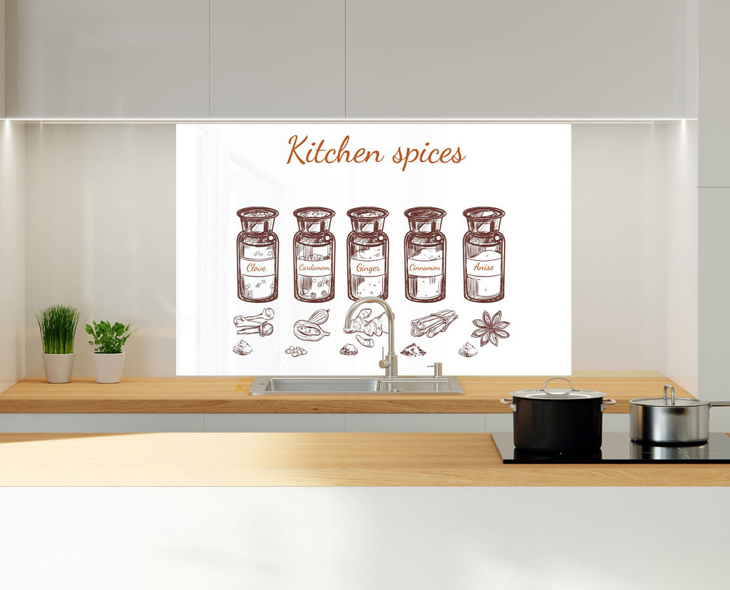 Spice Apothecary - Glass Kitchen Backsplash-BacksplashArtworks