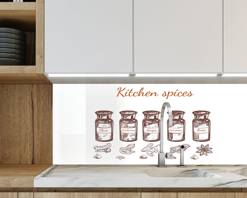 Spice Apothecary - Glass Kitchen Backsplash-BacksplashArtworks