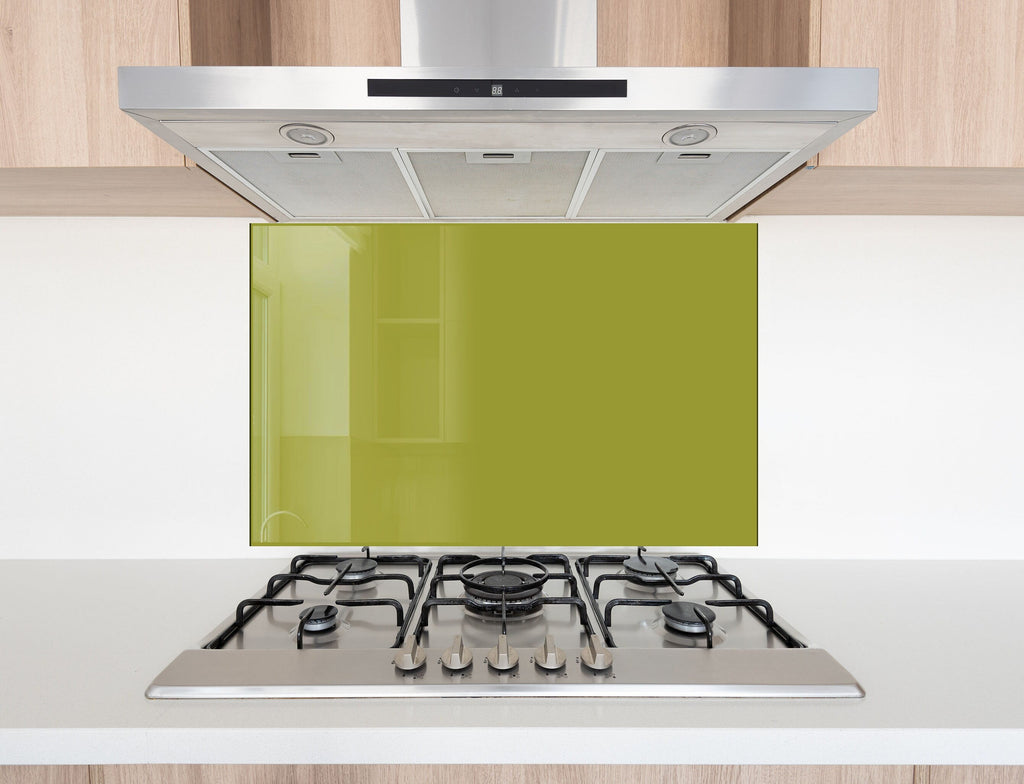 Olive - Tempered Glass Kitchen Backsplash-BacksplashArtworks
