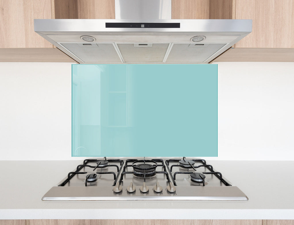 Light Blue-Green - Tempered Glass Kitchen Backsplash-BacksplashArtworks