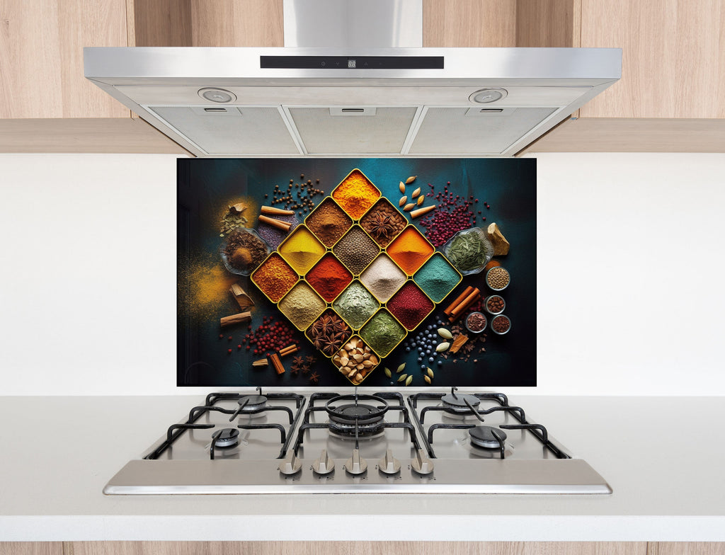 Spice Harmony Mosaic - Glass Kitchen Backsplash-BacksplashArtworks