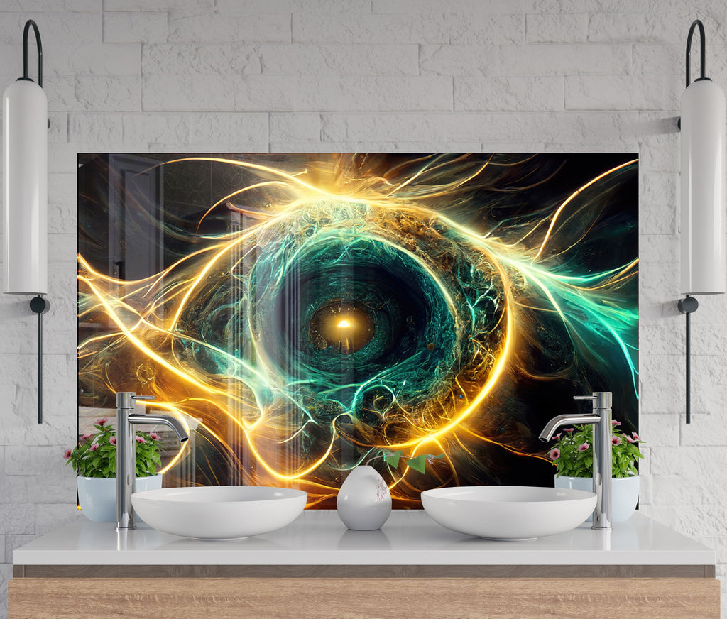 Abstract Tempered Glass Backsplash-BacksplashArtworks