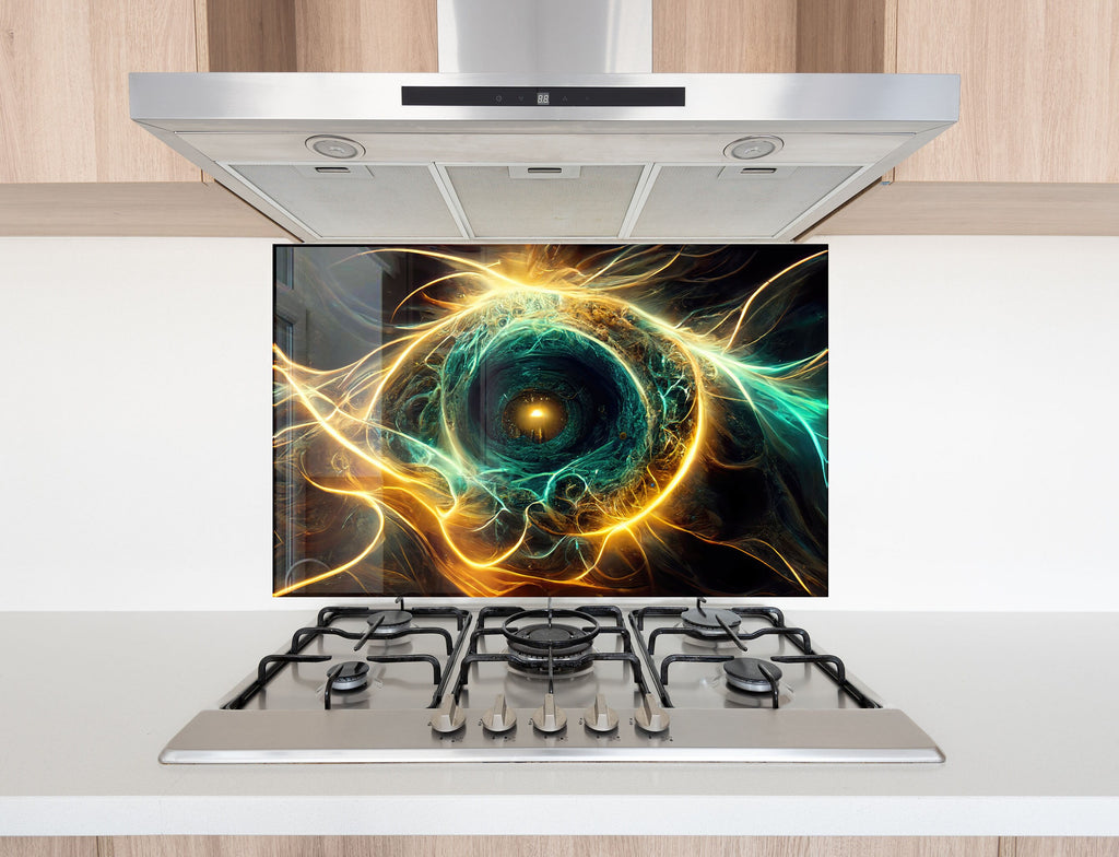Abstract Tempered Glass Backsplash-BacksplashArtworks