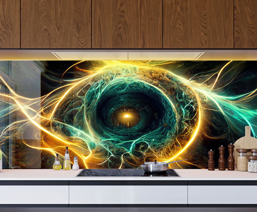 Abstract Tempered Glass Backsplash-BacksplashArtworks