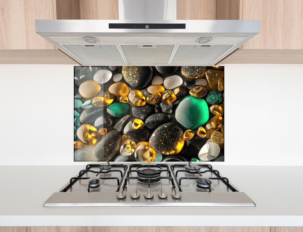 Zen & Spa Stones Tempered Glass Backsplash-BacksplashArtworks