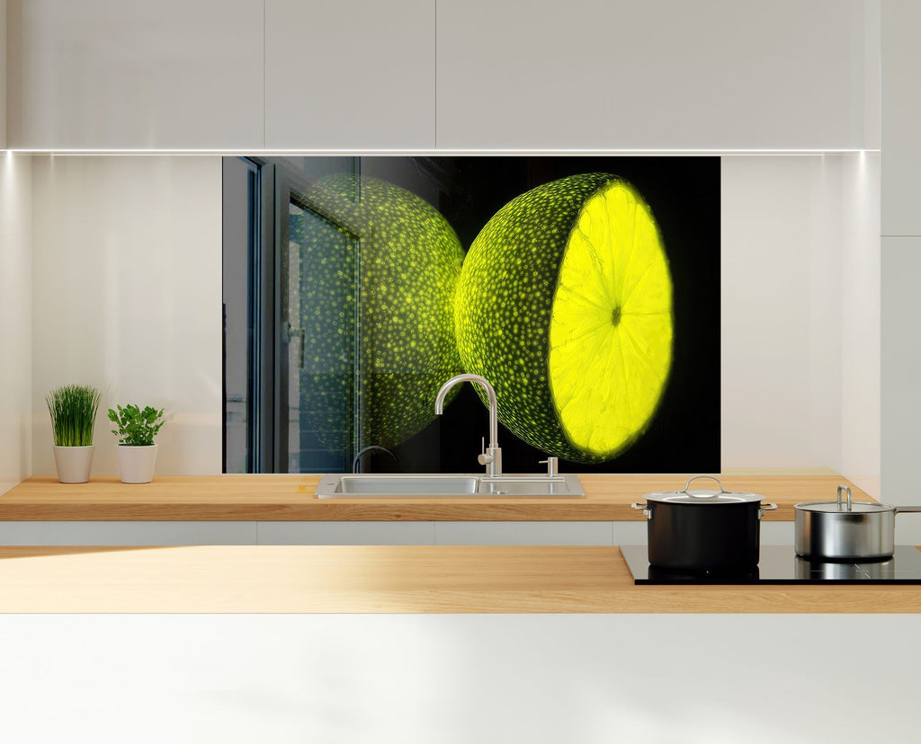 Zesty Lime Glass Kitchen Backsplash – Fresh Citrus Burst Design-BacksplashArtworks
