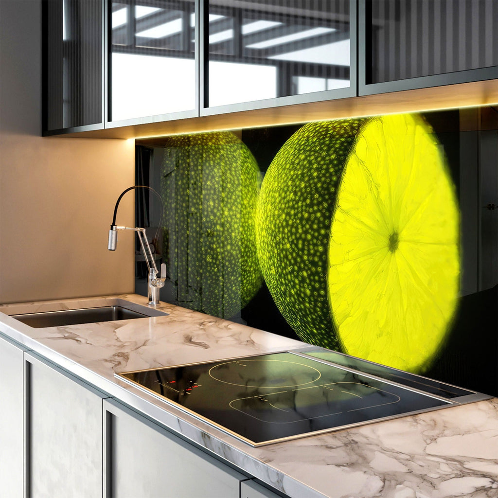 Zesty Lime Glass Kitchen Backsplash – Fresh Citrus Burst Design-BacksplashArtworks