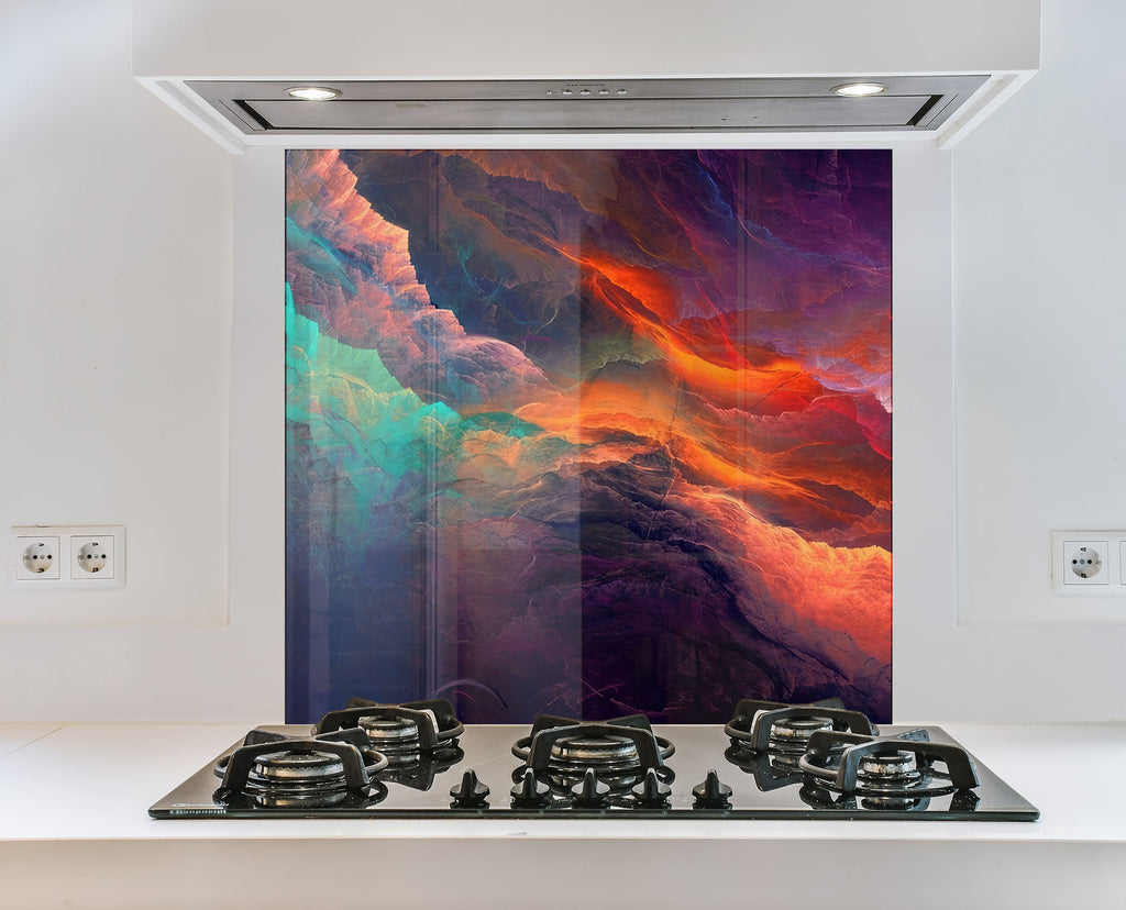 Cosmic Explosion - Glass Kitchen Backsplash-BacksplashArtworks