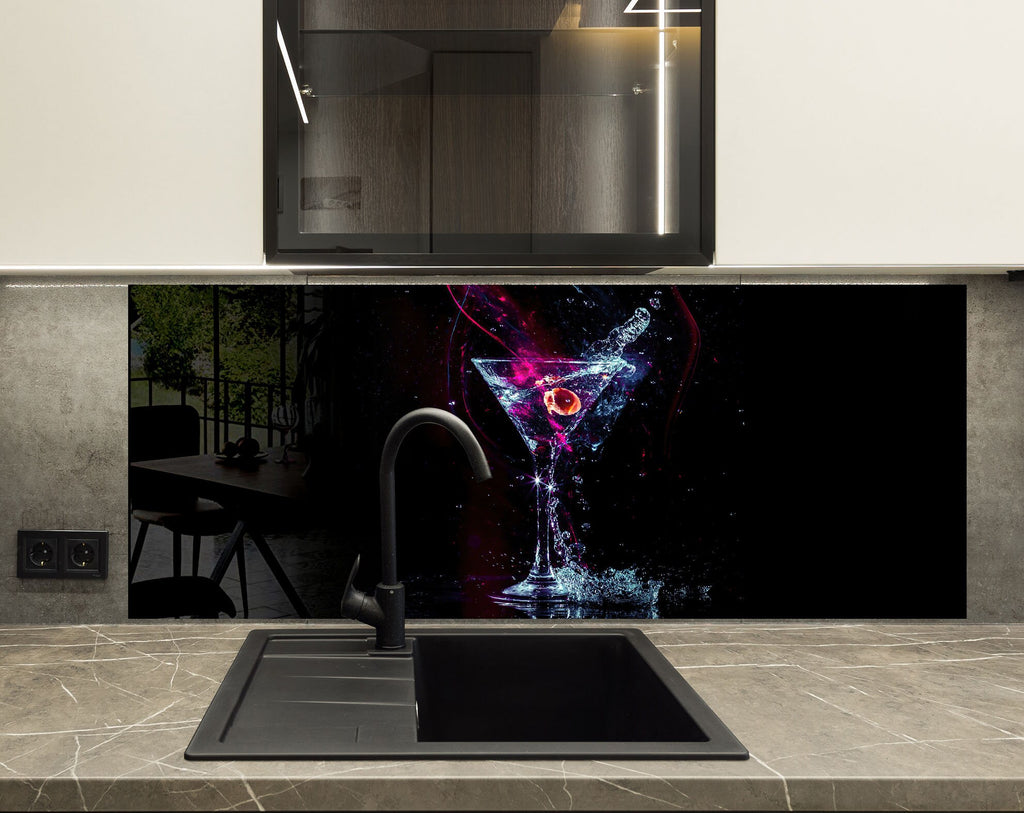 Cosmic Cocktail – Glass Kitchen Backsplash-BacksplashArtworks