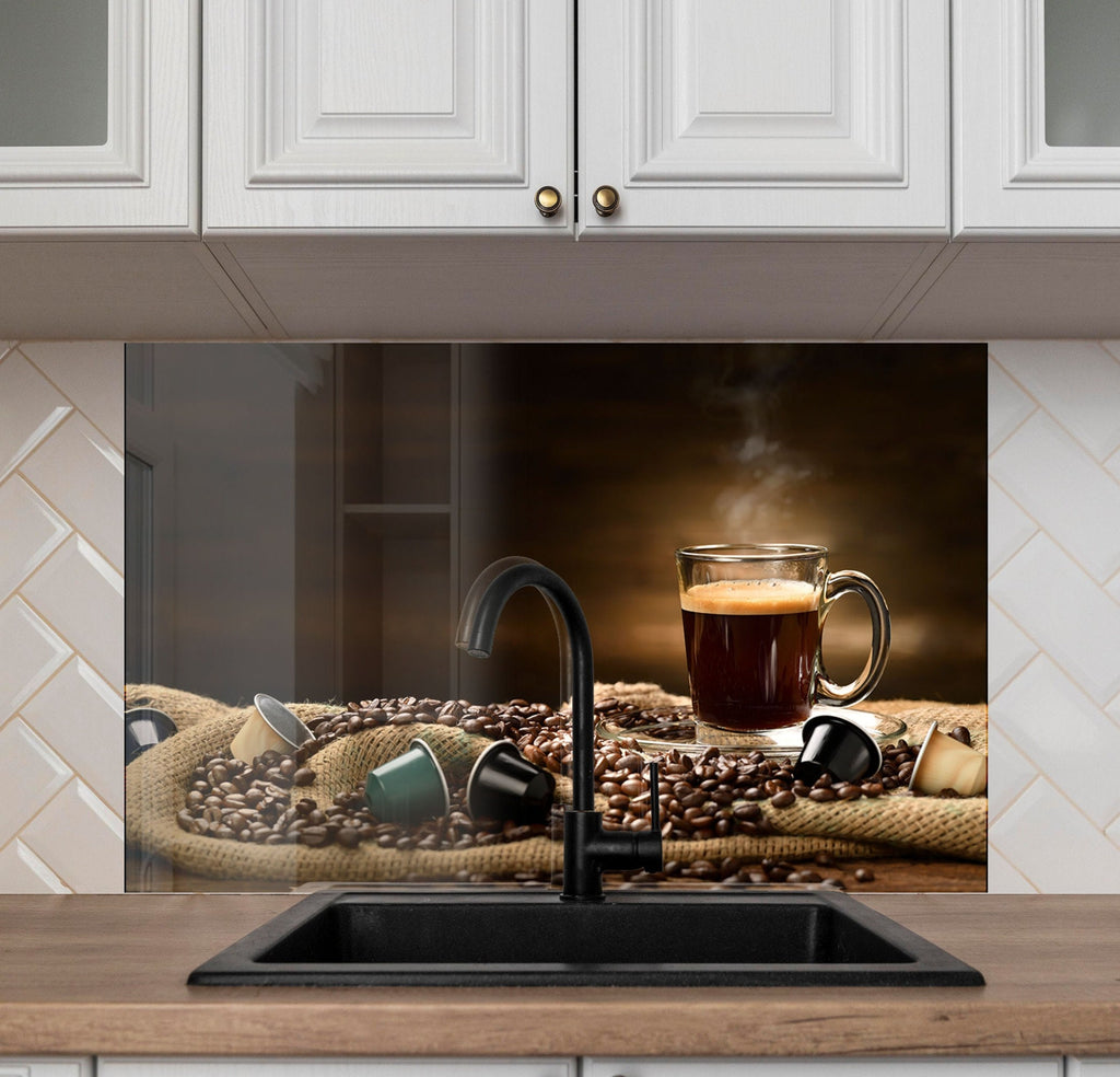 Premium Coffee Lover’s - Glass Kitchen Backsplash-BacksplashArtworks