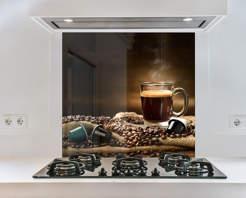 Premium Coffee Lover’s - Glass Kitchen Backsplash-BacksplashArtworks