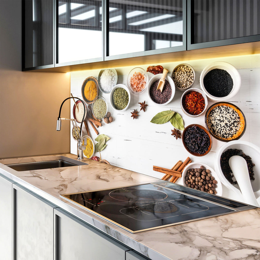 Spice Harmony Wall Art - Tempered Glass Kitchen Backsplash-BacksplashArtworks