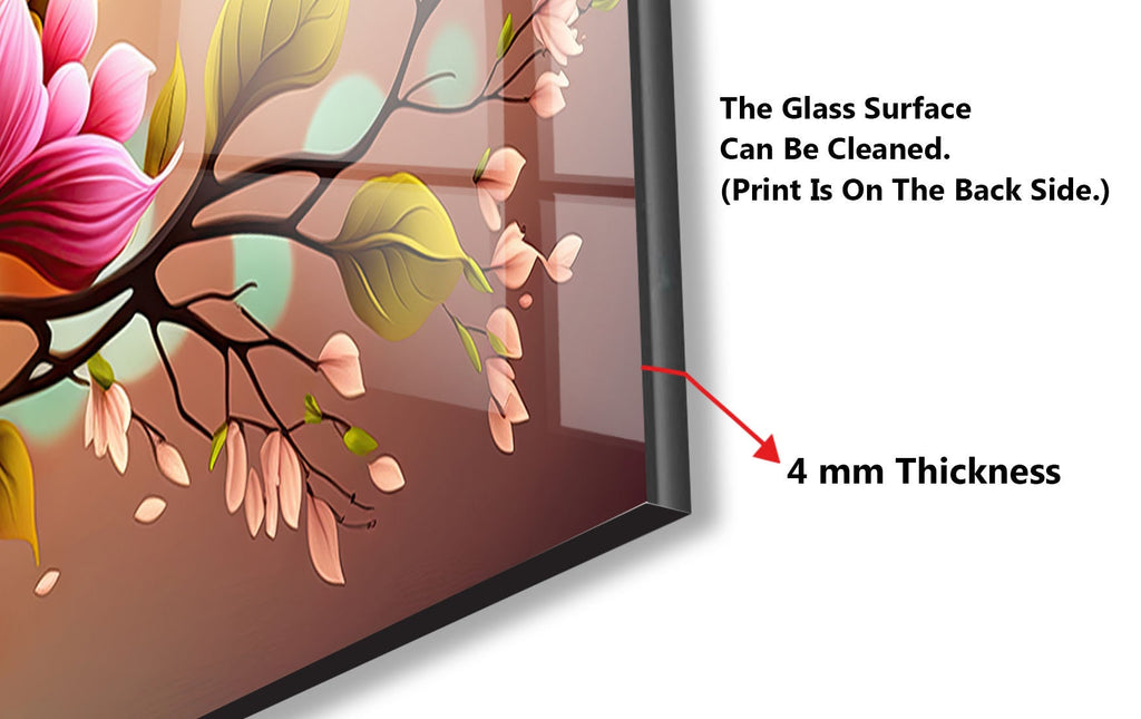 Flower Tempered Glass Backsplash-BacksplashArtworks