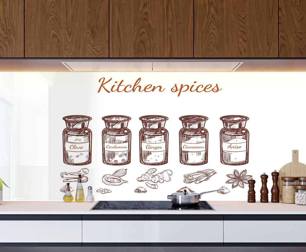 Spice Apothecary - Glass Kitchen Backsplash-BacksplashArtworks