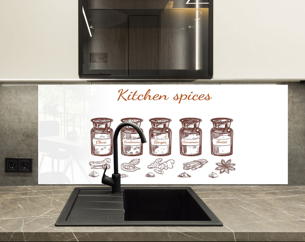 Spice Apothecary - Glass Kitchen Backsplash-BacksplashArtworks