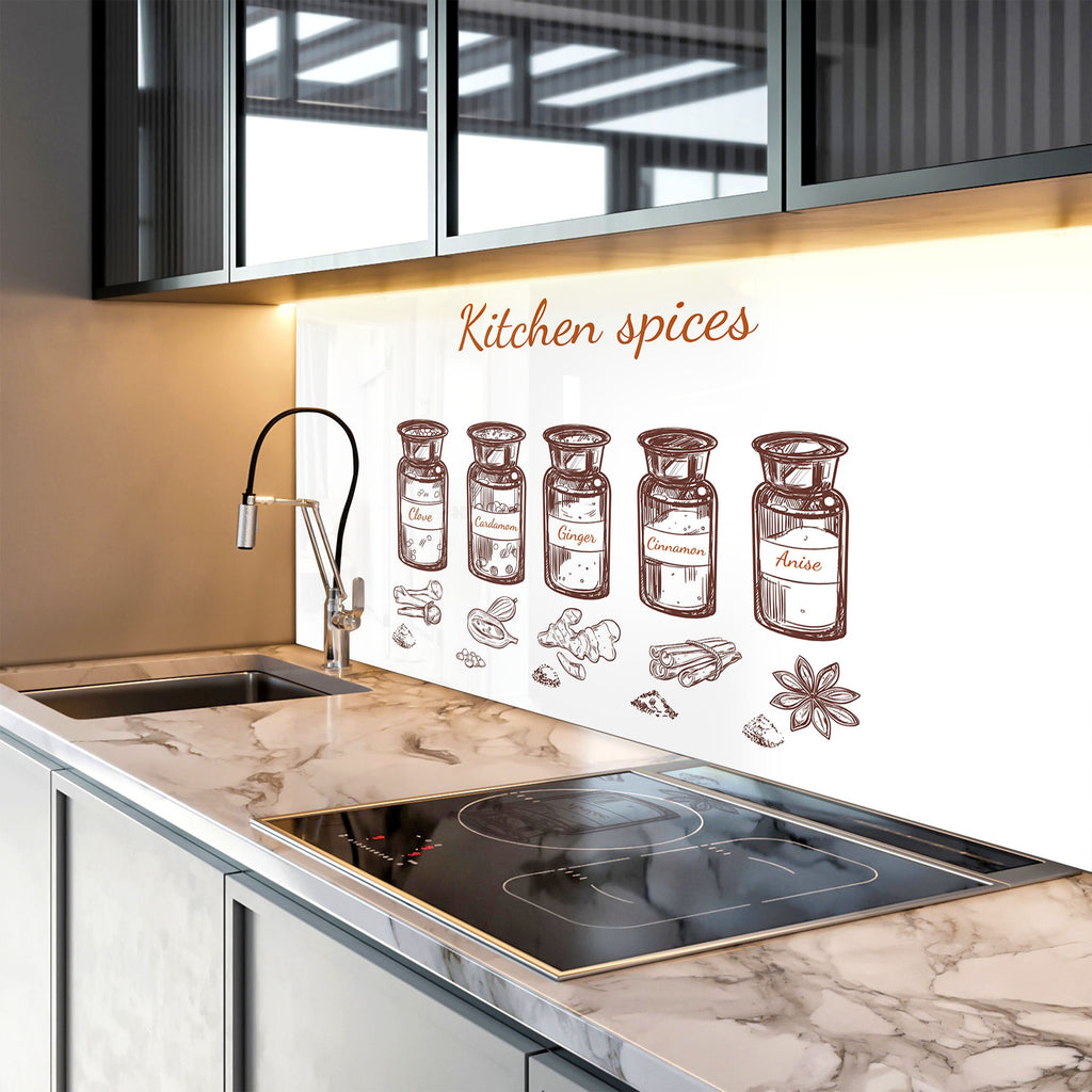 Spice Apothecary - Glass Kitchen Backsplash-BacksplashArtworks