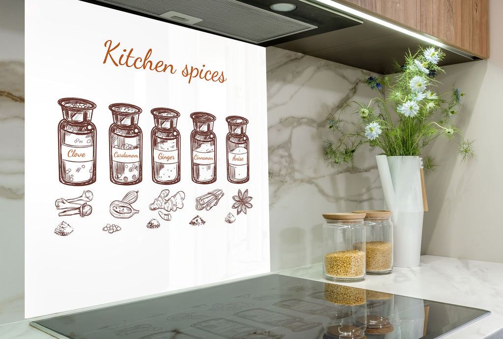 Spice Apothecary - Glass Kitchen Backsplash-BacksplashArtworks