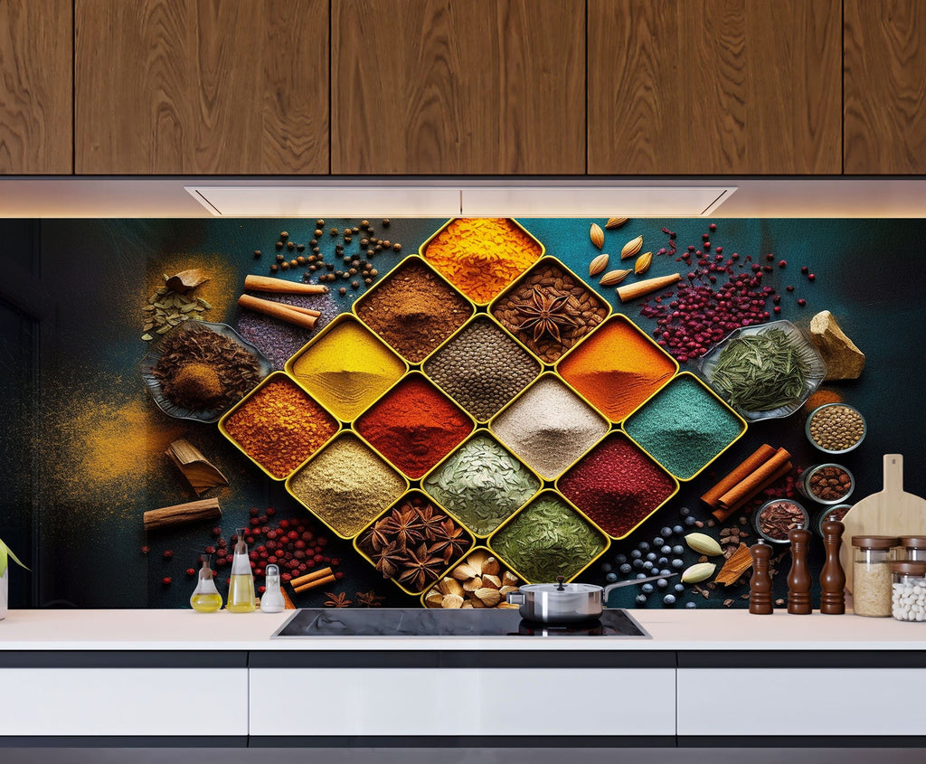 Spice Harmony Mosaic - Glass Kitchen Backsplash-BacksplashArtworks