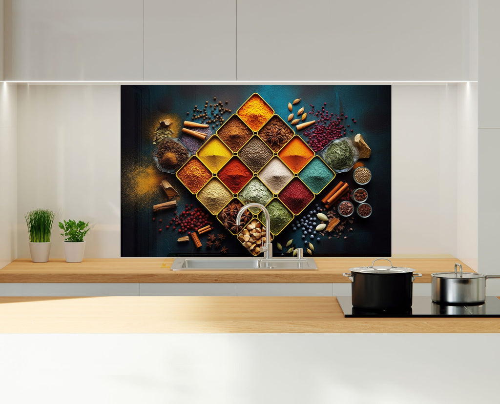 Spice Harmony Mosaic - Glass Kitchen Backsplash-BacksplashArtworks