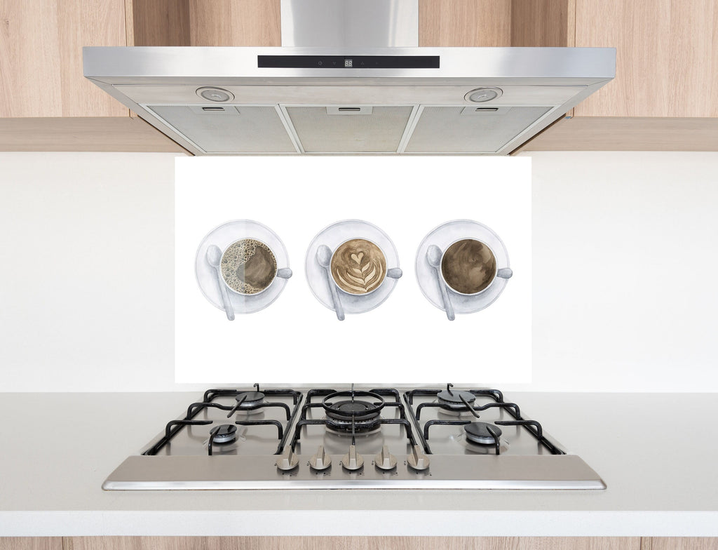 Minimalist Coffee Art – Glass Kitchen Backsplash-BacksplashArtworks