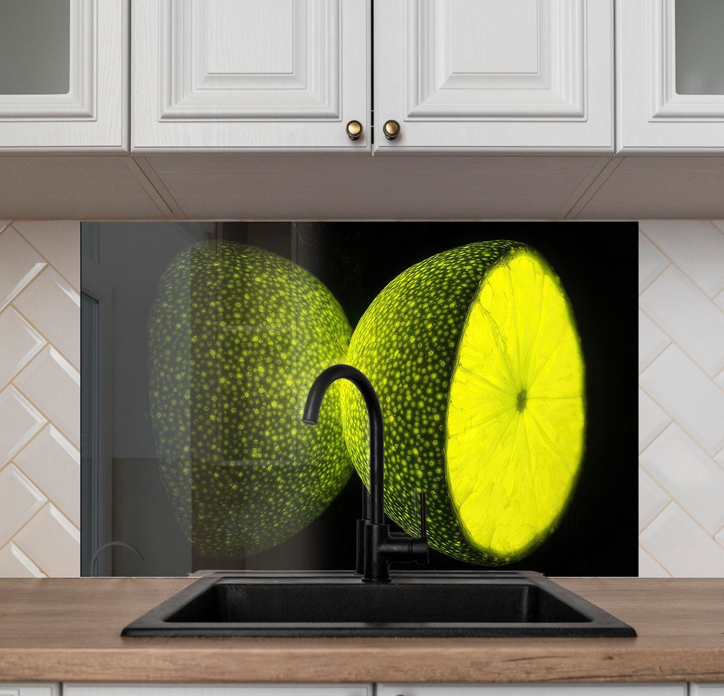 Zesty Lime Glass Kitchen Backsplash – Fresh Citrus Burst Design-BacksplashArtworks