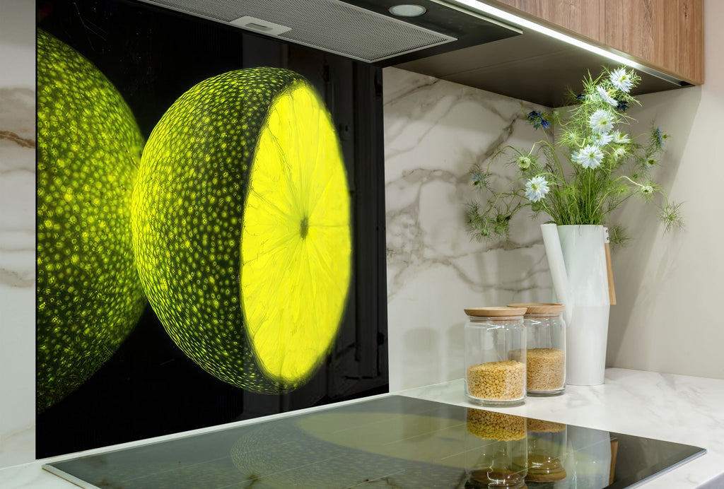 Zesty Lime Glass Kitchen Backsplash – Fresh Citrus Burst Design-BacksplashArtworks